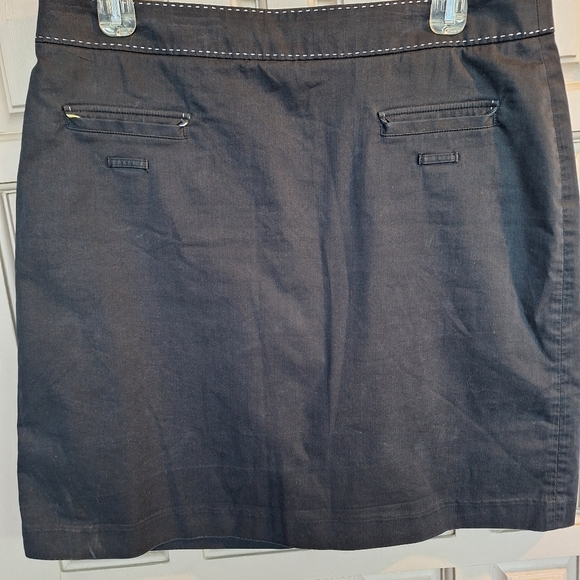 Fairway&Greene Golf Skirt Sz12 Black Pockets Tee Straps Cotton Zip Back Pre-Owne - Picture 1 of 9